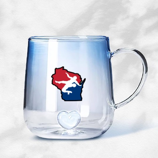 Wisconsin Wrestling Gradient Glass Mugs
