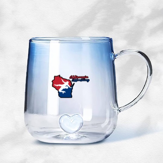 Wisconsin Wrestling Gradient Glass Mugs
