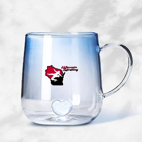 Wisconsin Wrestling Gradient Glass Mugs
