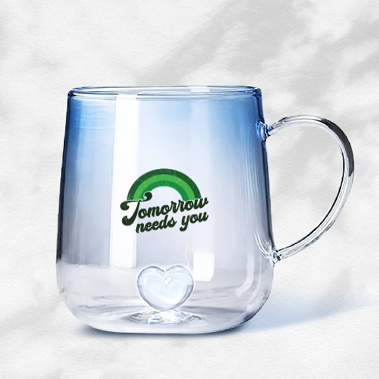 Rainbow Mental Health Tomorrow Needs You Gradient Glass Mugs