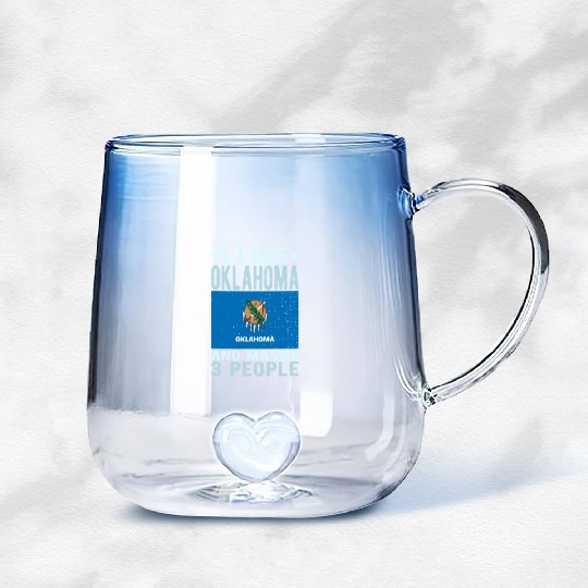 Oklahoma Flag US State Gradient Glass Mugs