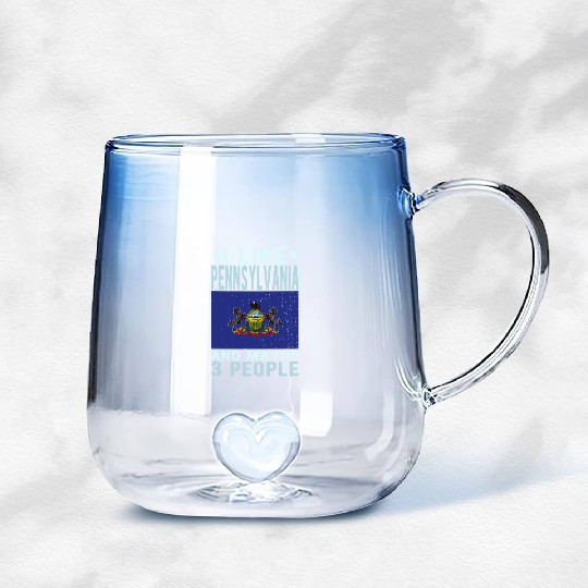Pennsylvania Flag US State Gradient Glass Mugs