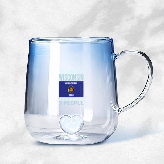 Wisconsin Flag US State Gradient Glass Mugs