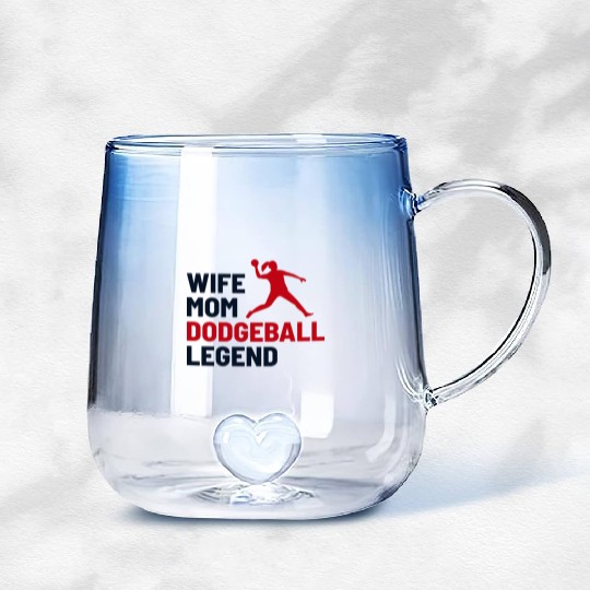 Dodgeball Player Mom Wife Legend Mummy Mother Gradient Glass Mugs
