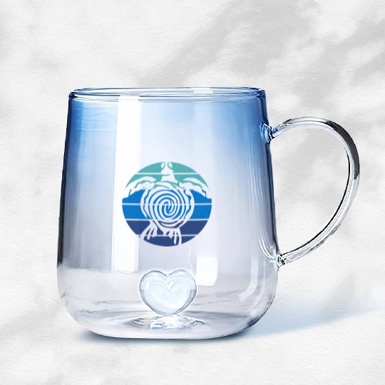 Earth Day, Sea Turtle, Clean the Ocean Gradient Glass Mugs