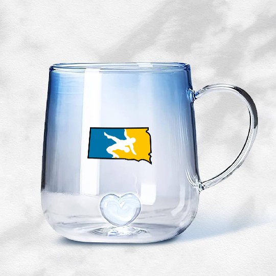 South Dakota Wrestling Gradient Glass Mugs