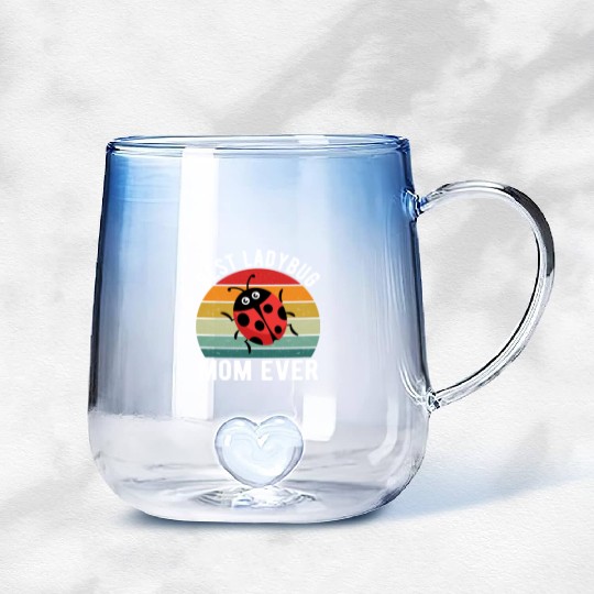 Best Ladybug Mom Ever I Ladybug Gradient Glass Mugs