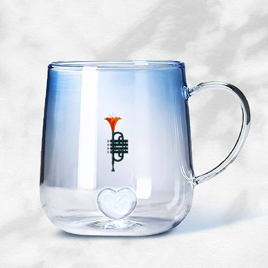 Trumpet Flower Gradient Glass Mugs