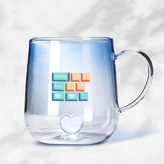 Coffee Break Keyboard Key Caffeine Lover Relatable Gradient Glass Mugs
