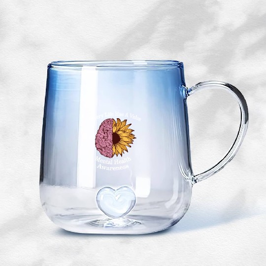 Every Life Has Value Mental Health Awareness Gradient Glass Mugs