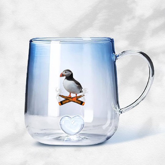 Puffin Blunts Gradient Glass Mugs
