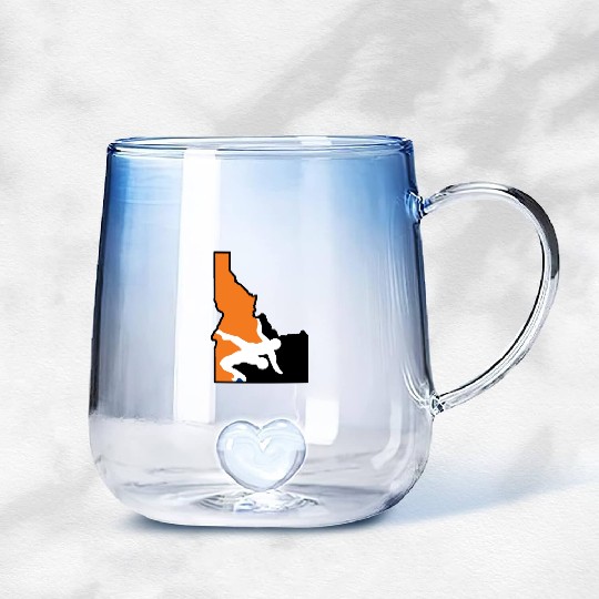 Idaho Wrestling (State Colors) Gradient Glass Mugs