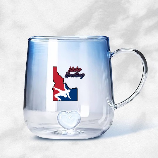 Idaho Wrestling (USA Colors) Gradient Glass Mugs