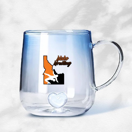 Idaho Wrestling (State Colors) Gradient Glass Mugs