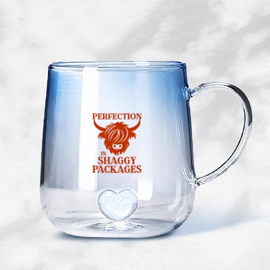 Perfection In Shaggy Packages Highland Cow Gradient Glass Mugs