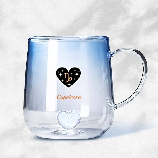 Capricorn zodiac sign, astrology, sun, birthday Gradient Glass Mugs