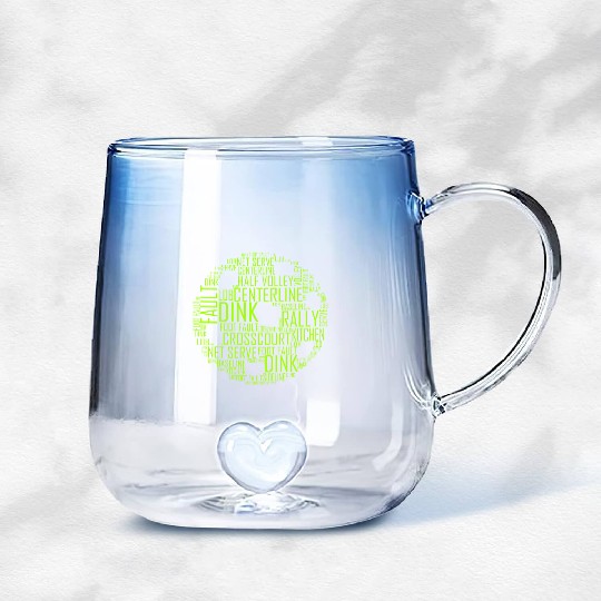 Green Pickle Ball Gradient Glass Mugs
