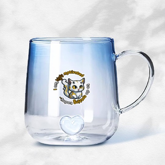 higly motivated golden cat - 5000 - DIGITAL Gradient Glass Mugs