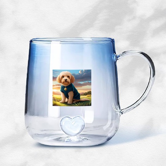 dog and wilderness Gradient Glass Mugs