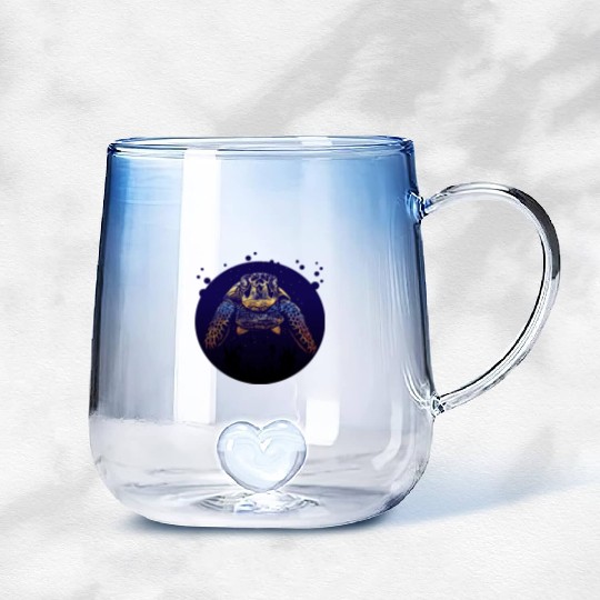 Sea Life - Colorful Sea Turtle Gradient Glass Mugs