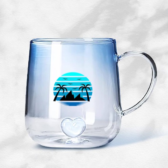 Summer vacation Gradient Glass Mugs