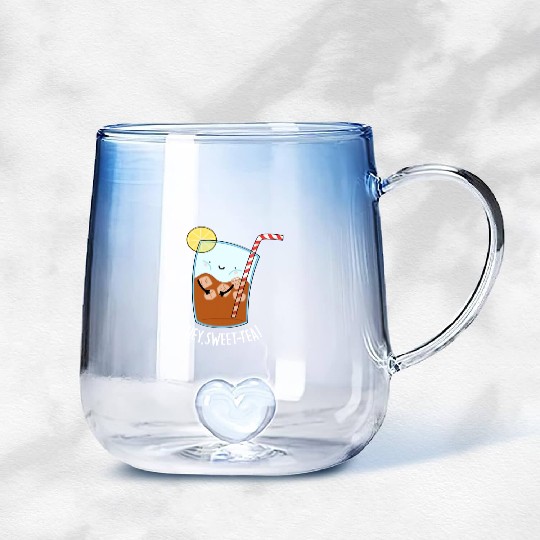 Hey Sweet Tea Cute Iced Tea Gradient Glass Mugs