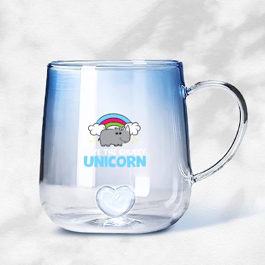 Save The Chubby Unicorn Rhinoceros Cute Rhino Gradient Glass Mugs