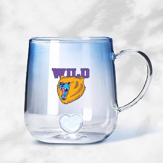 The fierce wild bear old school style Gradient Glass Mugs