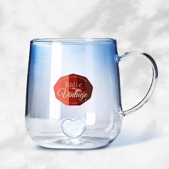 Eddie First Name Vintage Gradient Glass Mugs