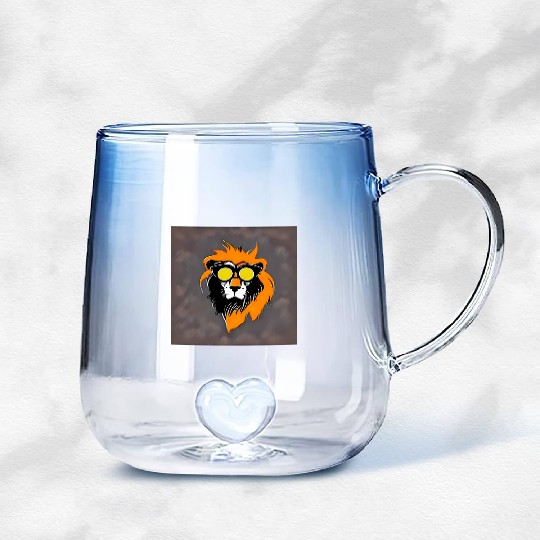 "Roar in Style: The Lion King of Fashion" Gradient Glass Mugs