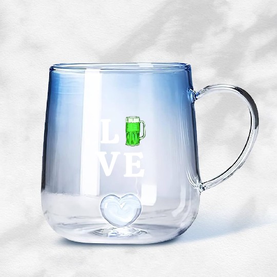 Love Green Beer Gradient Glass Mugs