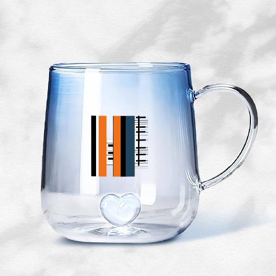 Abstract Piano Key Art Gradient Glass Mugs