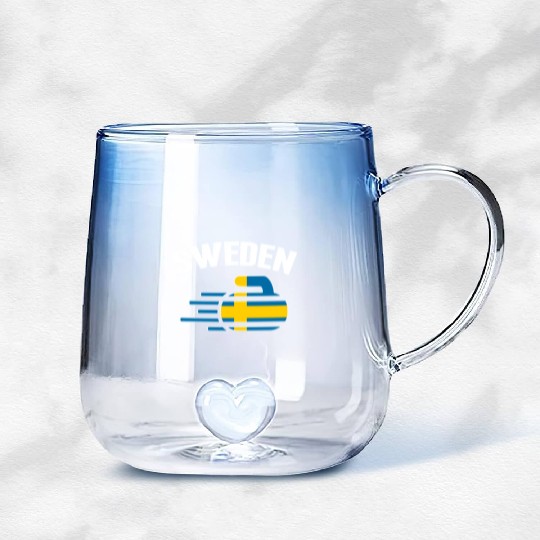 Sweden Curling Rock Sport Fans Swedish Curlers Win Gradient Glass Mugs