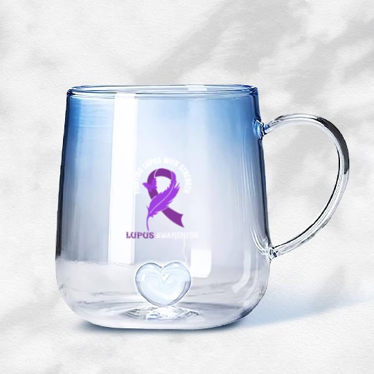 Lupus Awareness Lupus Fighter Gradient Glass Mugs