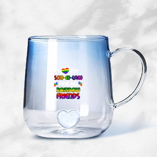 I Love My Son In Law And His Rainbow Friends Gradient Glass Mugs