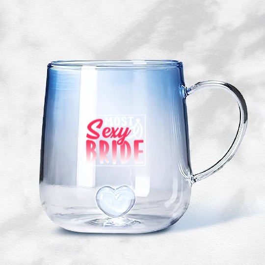 Most Sexy Bride Cute Wedding Bachelorette Party Gradient Glass Mugs