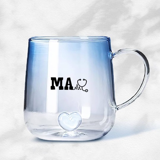 Ma Medical Assistant And Stethoscope Medical Assis Gradient Glass Mugs