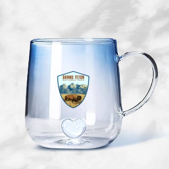 Grand teton national park Gradient Glass Mugs