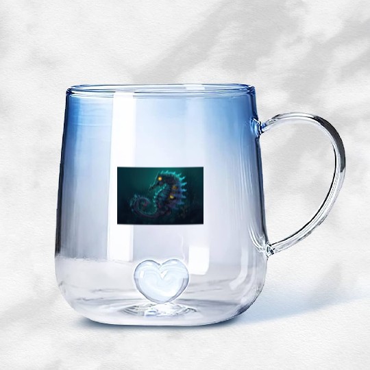 Neon Shark Attack Gradient Glass Mugs
