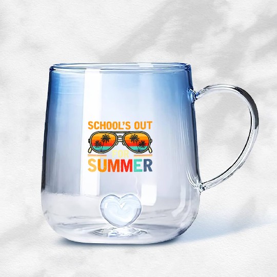 Last Day Of School Schools Out For Summer Teacher Gradient Glass Mugs