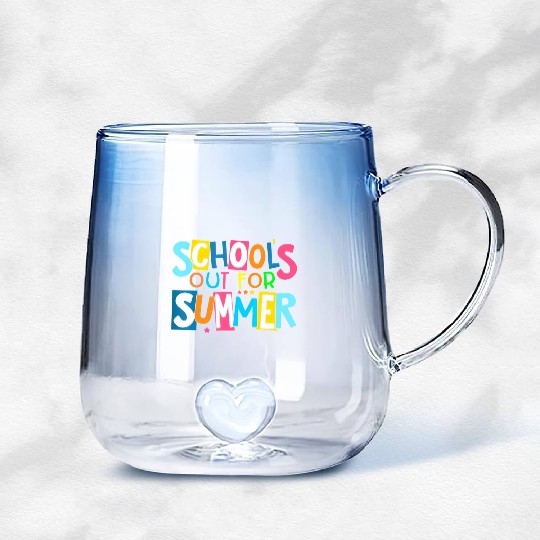 Last Day Of School Schools Out For Summer Teacher Gradient Glass Mugs