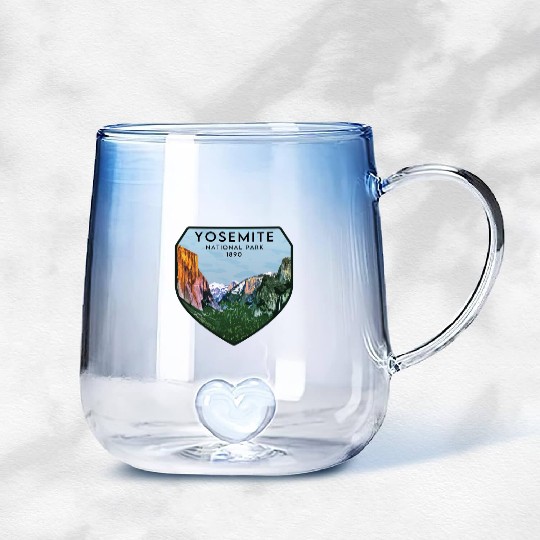 yosemite national park Gradient Glass Mugs