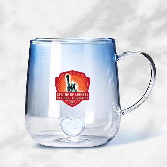 statue of liberty national monument Gradient Glass Mugs