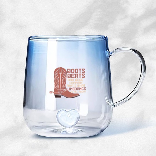 Line Dance Boots Beats Good Company Country Music Gradient Glass Mugs