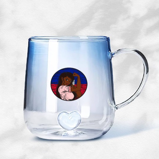 Patriotic Haitian Flag Haiti Proud Haitian Gradient Glass Mugs