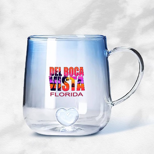 Del Boca Vista Retirement Community Novelty Gradient Glass Mugs