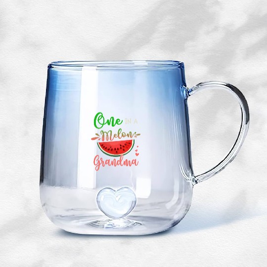 Family One In A Melon Grandma Party Family Gradient Glass Mugs