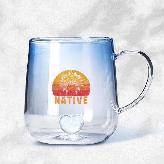 Native American Pride Native Indian Gradient Glass Mugs
