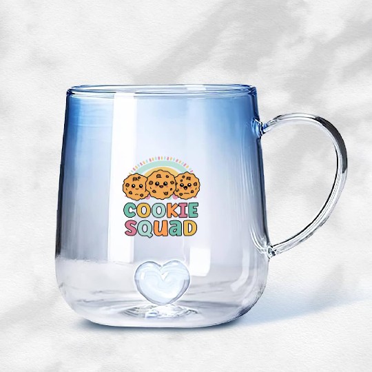 Cookie Squad Funny Matching For Girls Cookie Lover Gradient Glass Mugs