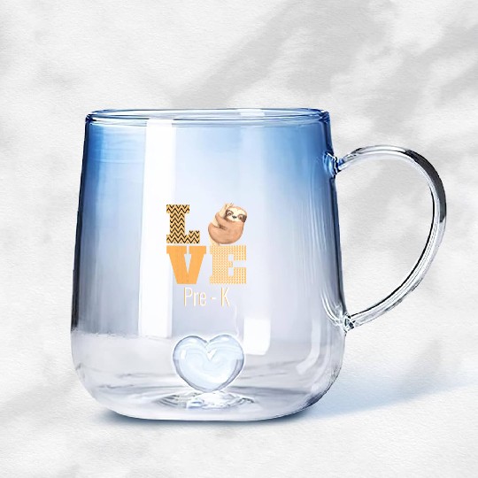 Love Pre-K Sloth Pre-K Teacher Back To School Gradient Glass Mugs
